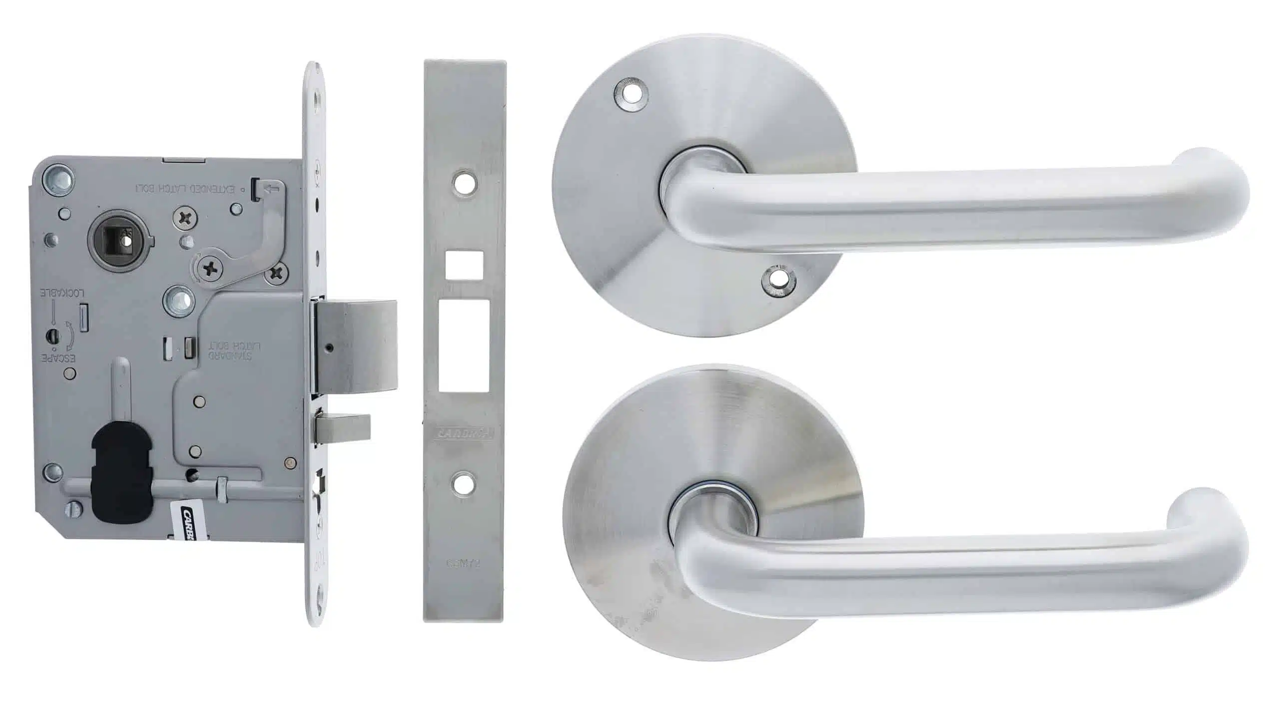 Carbine Longreach Passage Round Rose Lever Kit Stainless Steel (CSM72-CRF136-P-P-SS) - Image 2