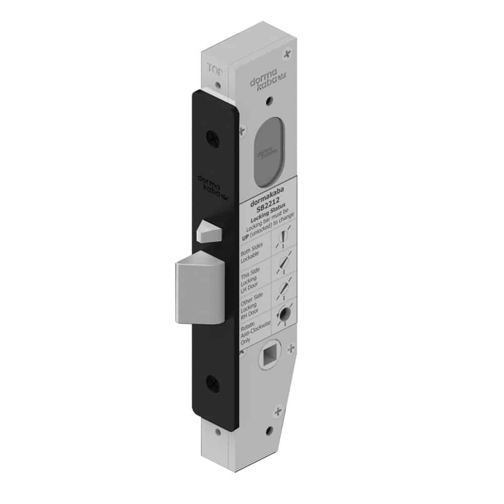 Dormakaba SB2212 Short Backset Mortice Lock PVD Black - Narrow Stile (DKSB2212BLK) - Image 1