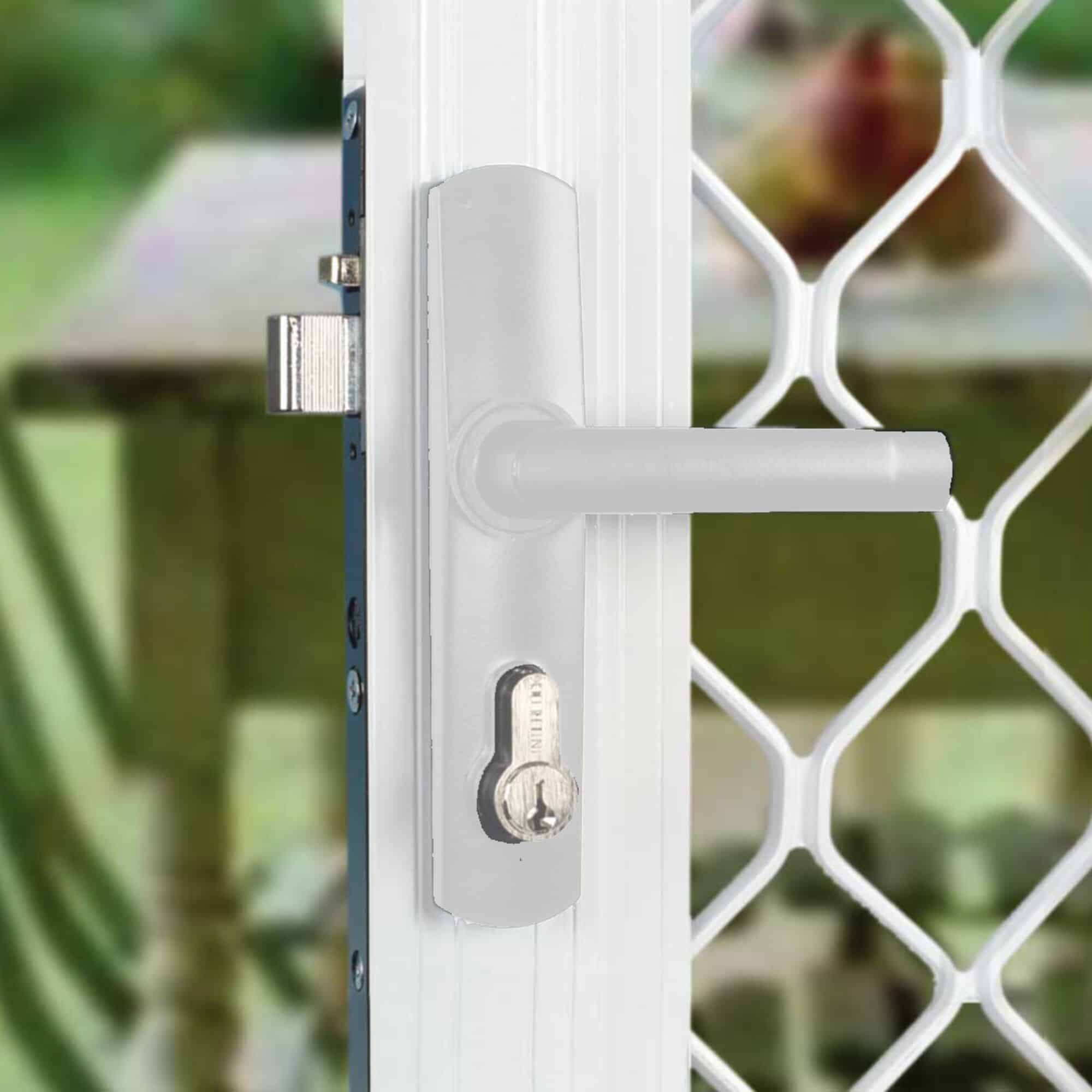 Whitco Tasman MK2 Hinged Security Door Lock White - Less Cylinder (W892116) - Image 2