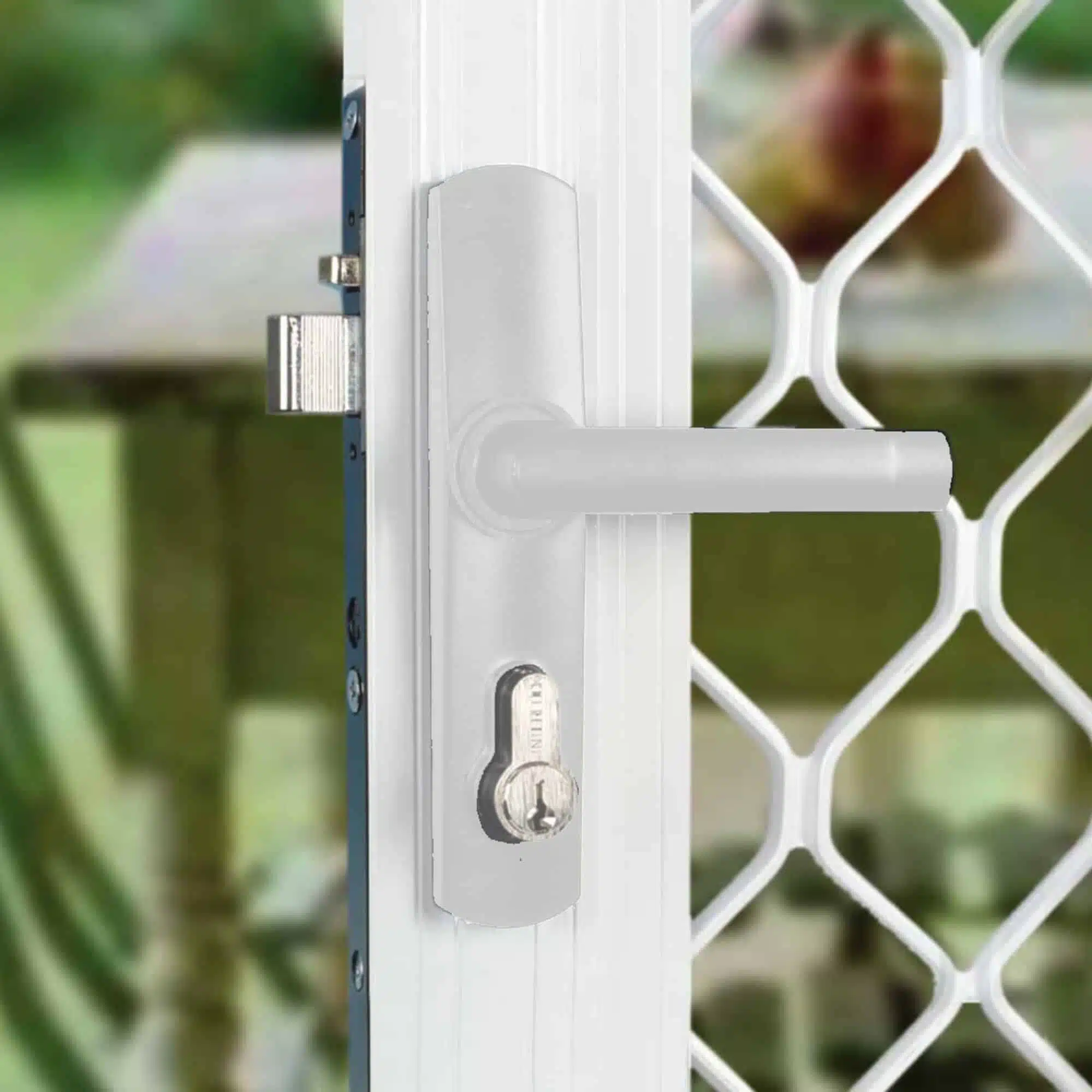 Whitco Tasman MK2 Hinged Security Door Lock White - Less Cylinder (W892116) - Image 2