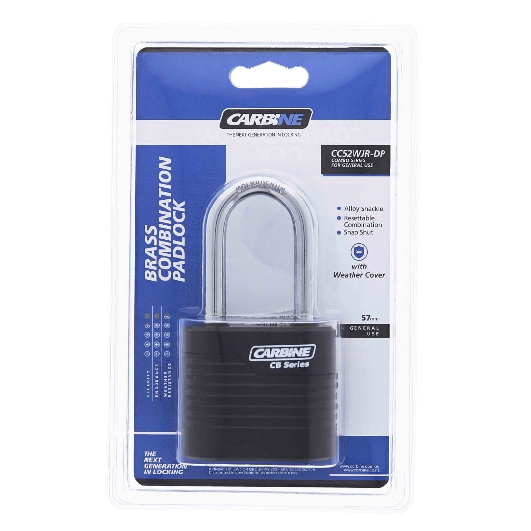 E-CC52WJR-DP carbine cc52 combination padlock, CC52WJR-DP, carbine padlock, padlocks, combination padlock