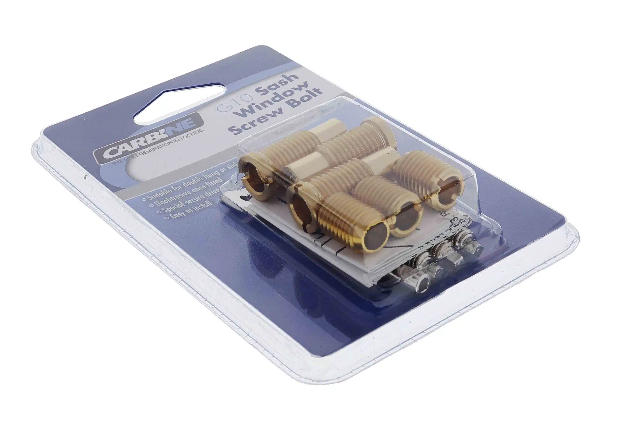 Carbine G10DS Dual Screw Sash Window Bolt - 3 Pack Brass With Key (G10DS) - Image 3