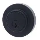 LB3910, carbine lb3 single sided deadbolt, carbine lb3 deadbolt, low profile deadbolt, slimline deadbolt 20mm, carbine single cylinder deadbolt, 62mm rose deadbolt, c4 deadbolt australia, Matte black deadbolt lockset hardware including exterior cylinder, interior thumbturn, latch bolt, strike plate, and two keys