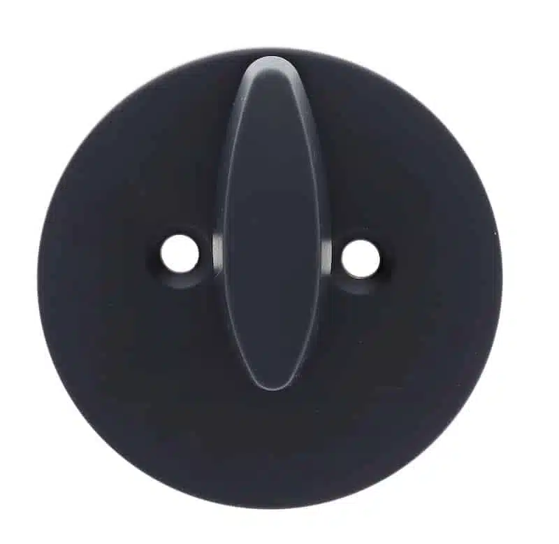 LB3910, carbine lb3 single sided deadbolt, carbine lb3 deadbolt, low profile deadbolt, slimline deadbolt 20mm, carbine single cylinder deadbolt, 62mm rose deadbolt, c4 deadbolt australia, Matte black deadbolt lockset hardware including exterior cylinder, interior thumbturn, latch bolt, strike plate, and two keys