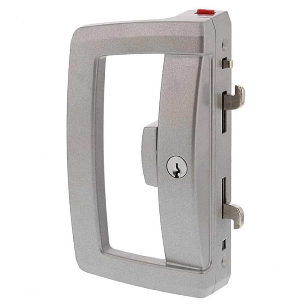 Lockwood Onyx Silver Sliding Patio Door Lock - Double Cylinder Twin Beak (9A1A2/5PSIL) - Image 1