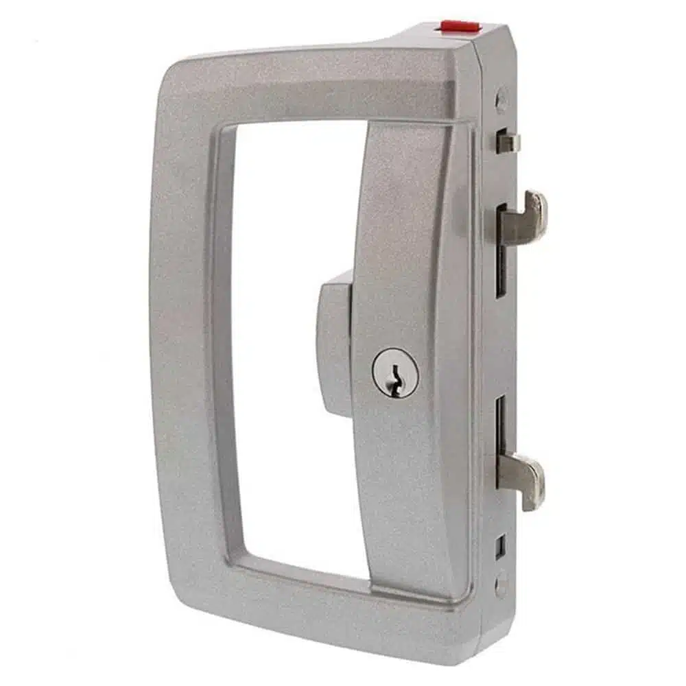 Lockwood Onyx Silver Sliding Patio Door Lock - Double Cylinder Twin Beak (9A1A2/5PSIL) - Image 1