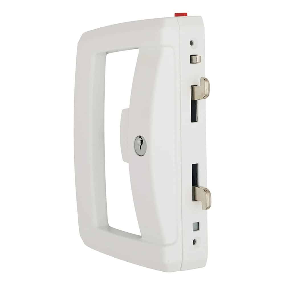 Lockwood Onyx White Sliding Patio Door Lock - Double Cylinder Twin Beak (9A1A2/5PWH) - Image 1