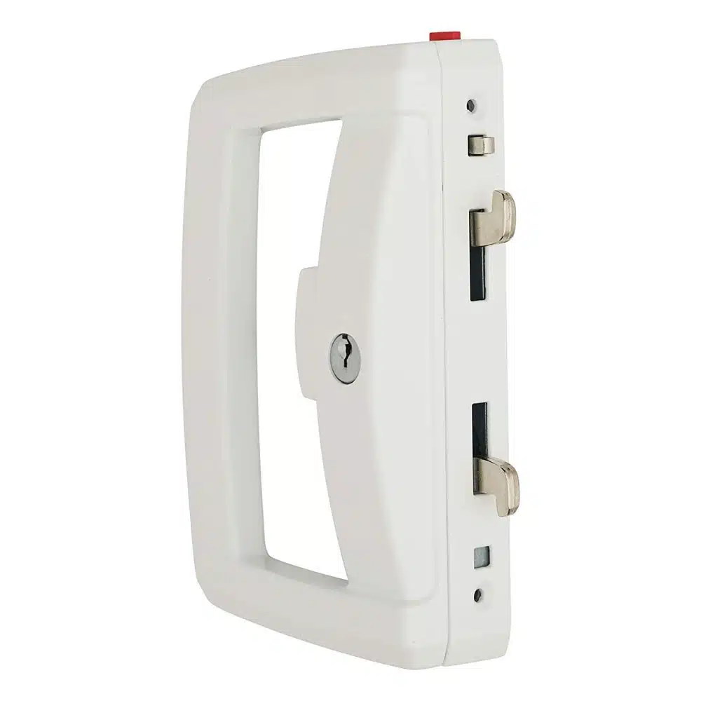 Lockwood Onyx White Sliding Patio Door Lock - Double Cylinder Twin Beak (9A1A2/5PWH) - Image 1
