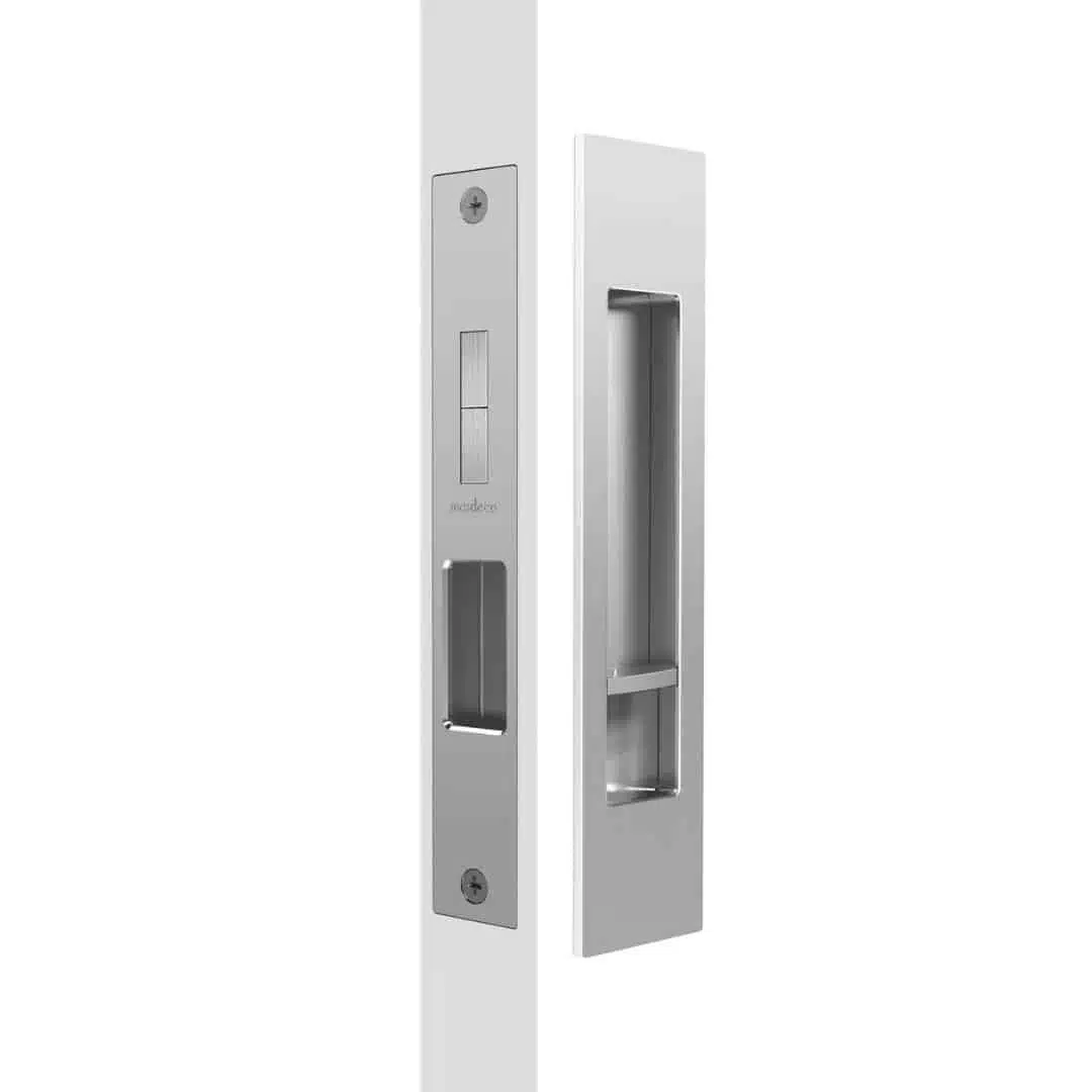 Mardeco M Series Rectangular Privacy Set Satin Chrome - Cavity Sliding Lock (MSC-8004-SET-SC) - Image 1