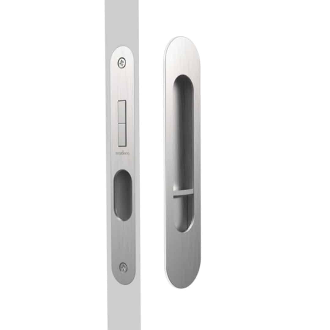 Mardeco M Series Round Privacy Set Brushed Nickel - 250mm Cavity Sliding Lock (MSC-9004-SET-BN) - Image 1