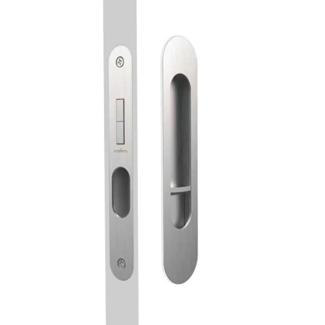 Mardeco M Series Round Privacy Set Brushed Nickel - 250mm Cavity Sliding Lock (MSC-9004-SET-BN) - Image 1