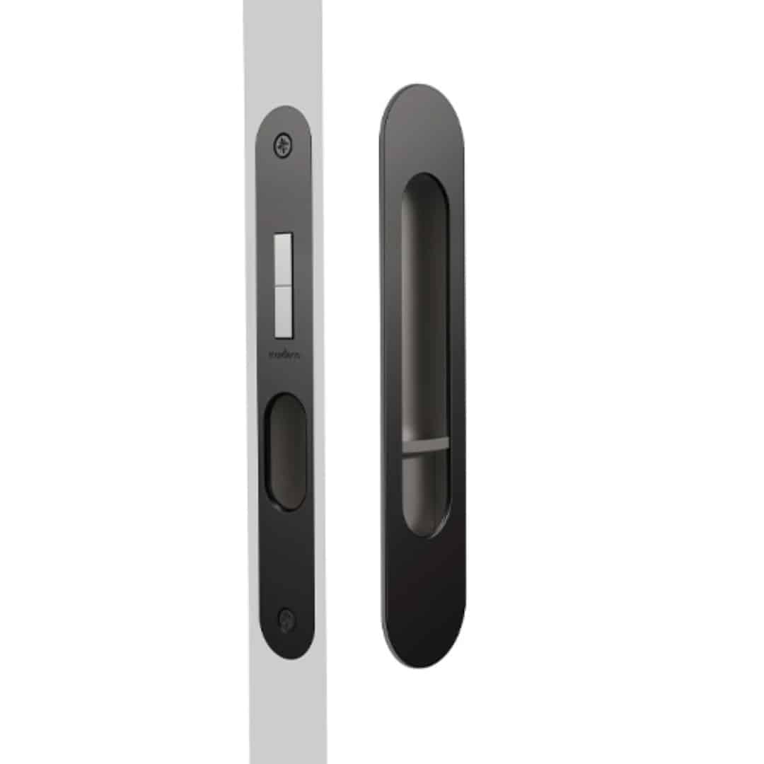 Mardeco M Series Round Privacy Set Matte Black - 250mm Cavity Sliding Lock (MSC-9004-SET-MB) - Image 1