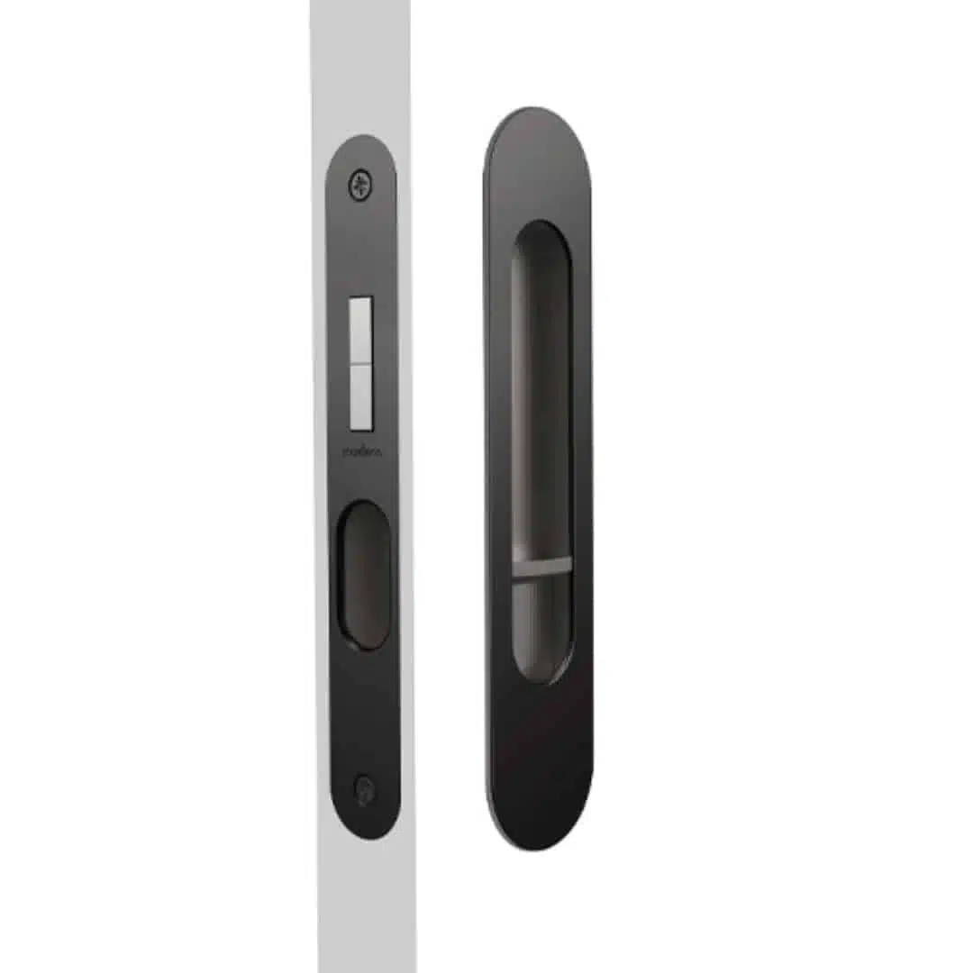 Mardeco M Series Round Privacy Set Matte Black - 250mm Cavity Sliding Lock (MSC-9004-SET-MB) - Image 1