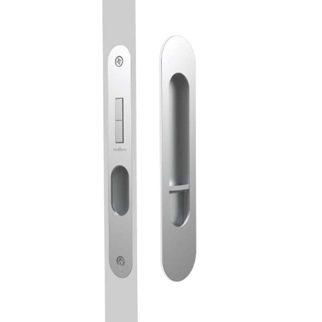 Mardeco M Series Round Privacy Set Satin Chrome - 250mm Cavity Sliding Lock (MSC-9004-SET-SC) - Image 1