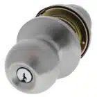 Carbine 4000 Sandown entrance lockset in satin stainless steel with 75mm rose and C4 keyway