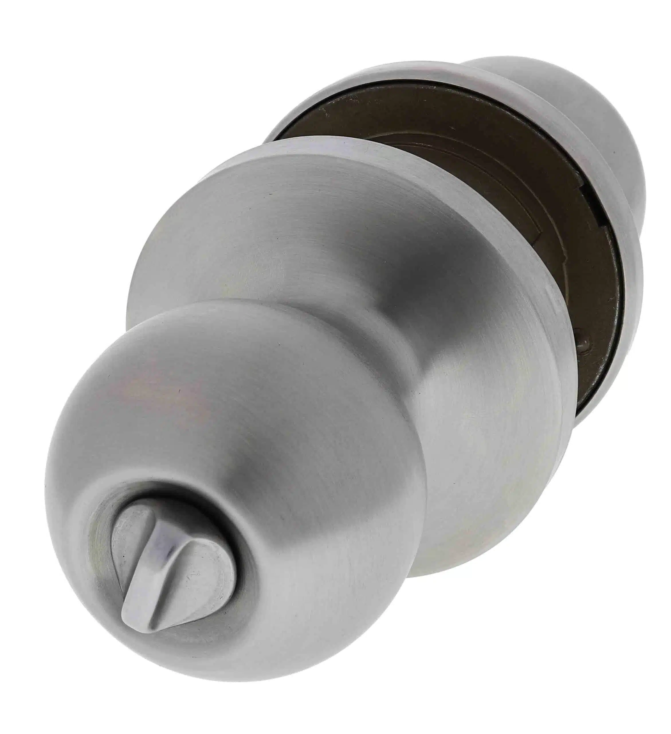 Carbine 4000 Sandown entrance lockset in satin stainless steel with 75mm rose and C4 keyway