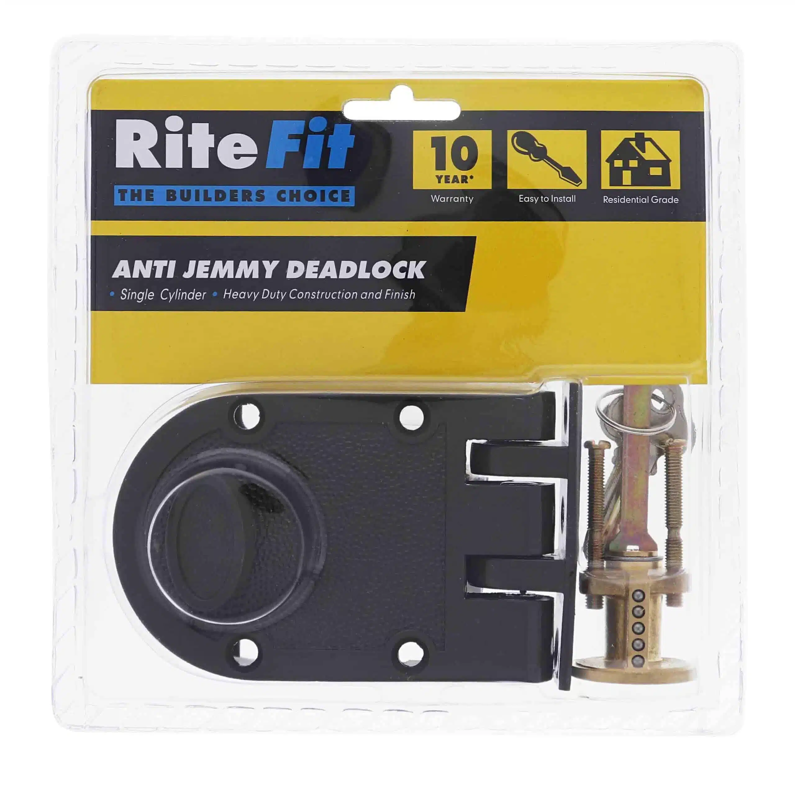 Lenlok RJP-1 Single Cylinder Anti-Jemmy Deadlock - 60mm Backset & Turn (RJP-1) - Image 1