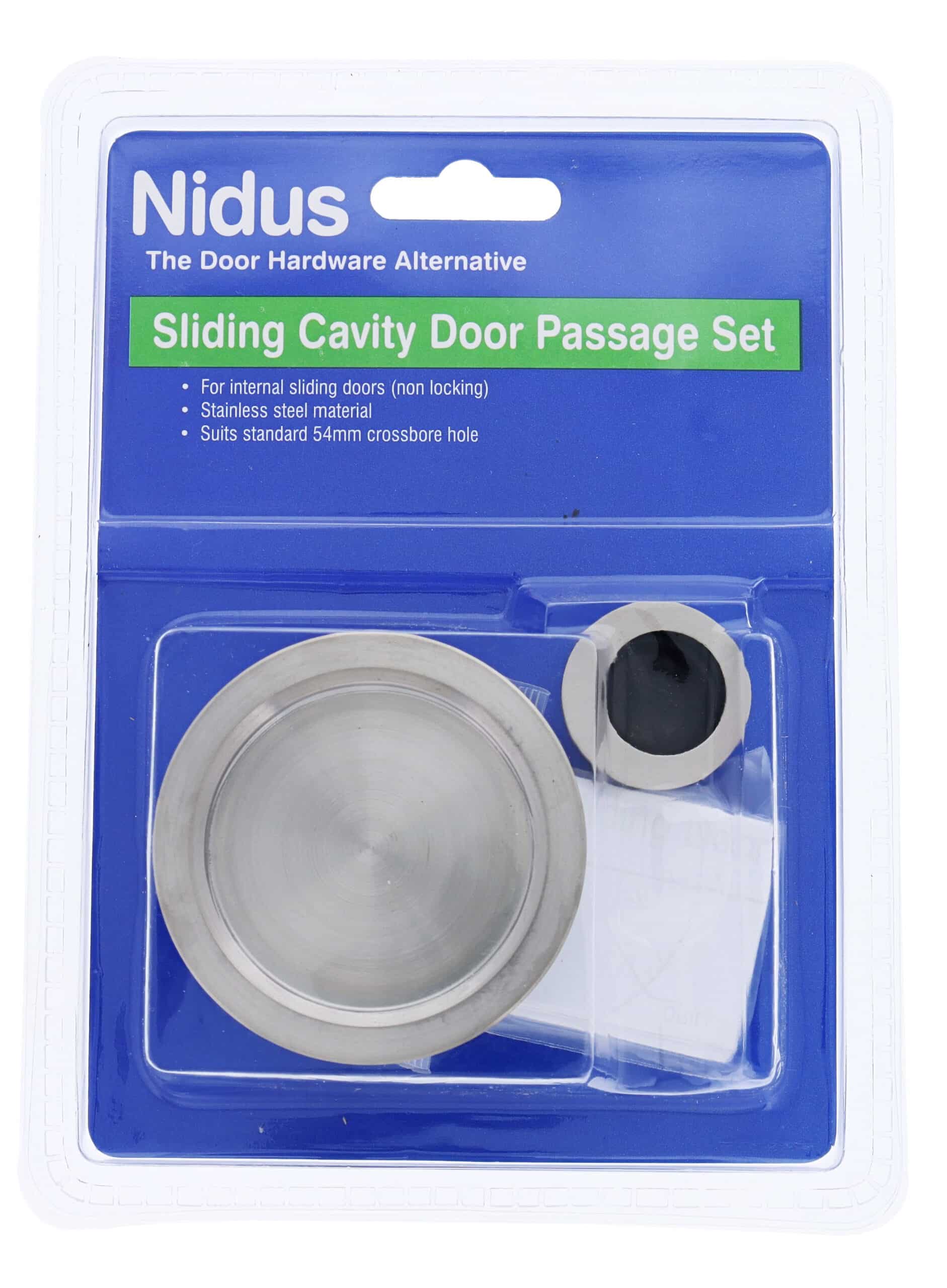 Nidus SCD Cavity Sliding Door Round Passage Set - Brushed Stainless Steel (SCD-PAS-RD-SS) - Image 4