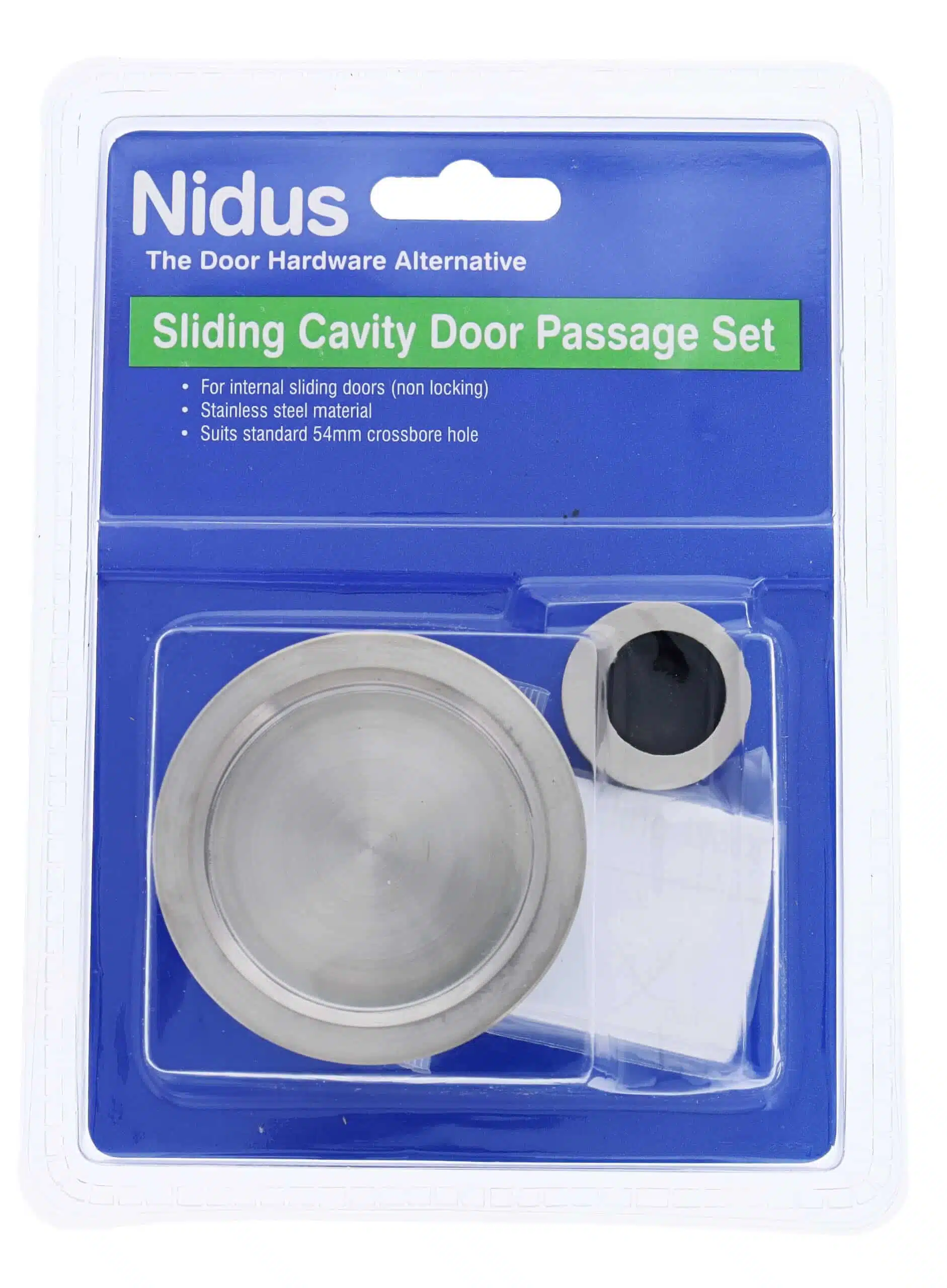 Nidus SCD Cavity Sliding Door Round Passage Set - Brushed Stainless Steel (SCD-PAS-RD-SS) - Image 4
