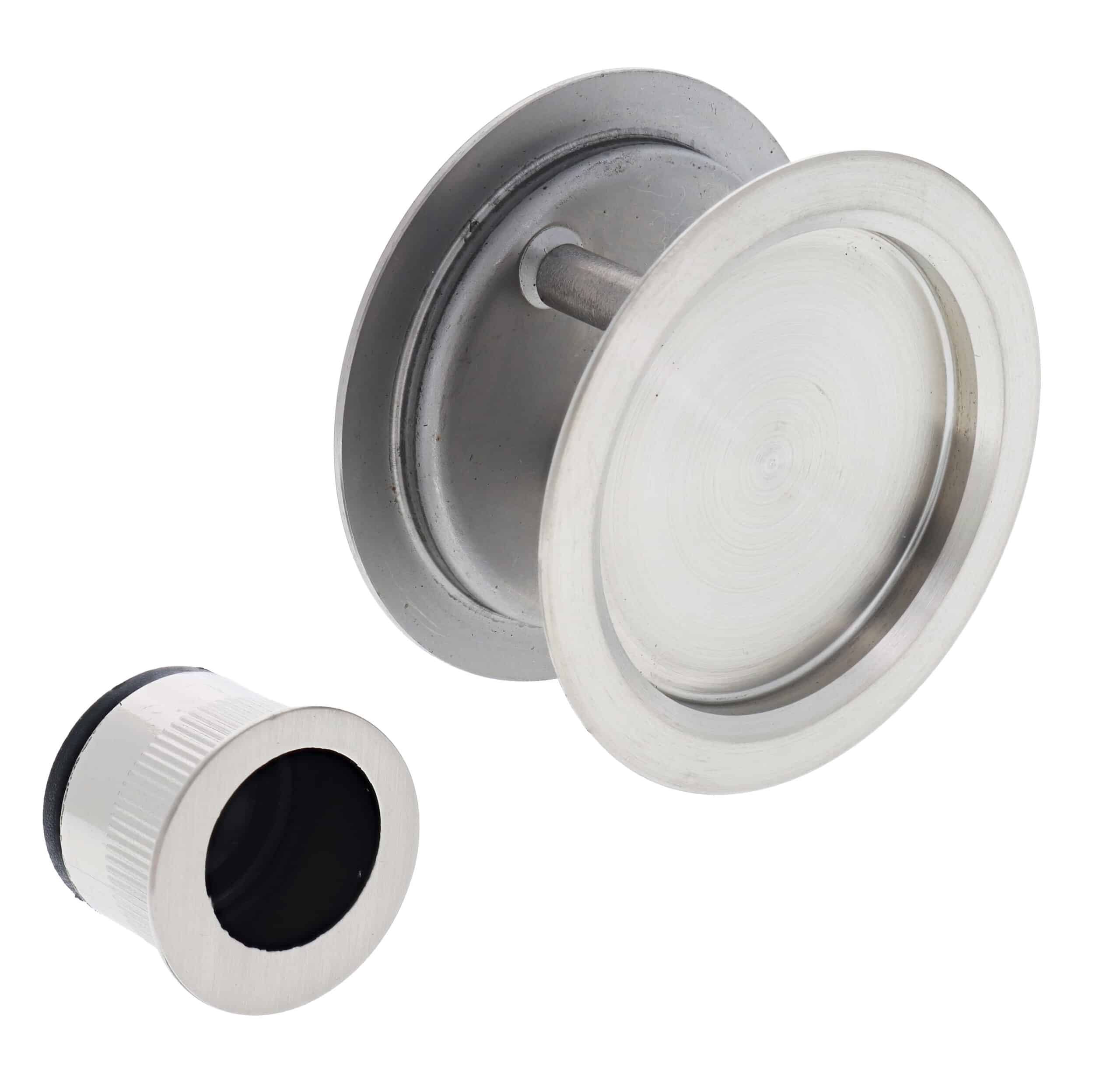 Nidus SCD Cavity Sliding Door Round Passage Set - Brushed Stainless Steel (SCD-PAS-RD-SS) - Image 1