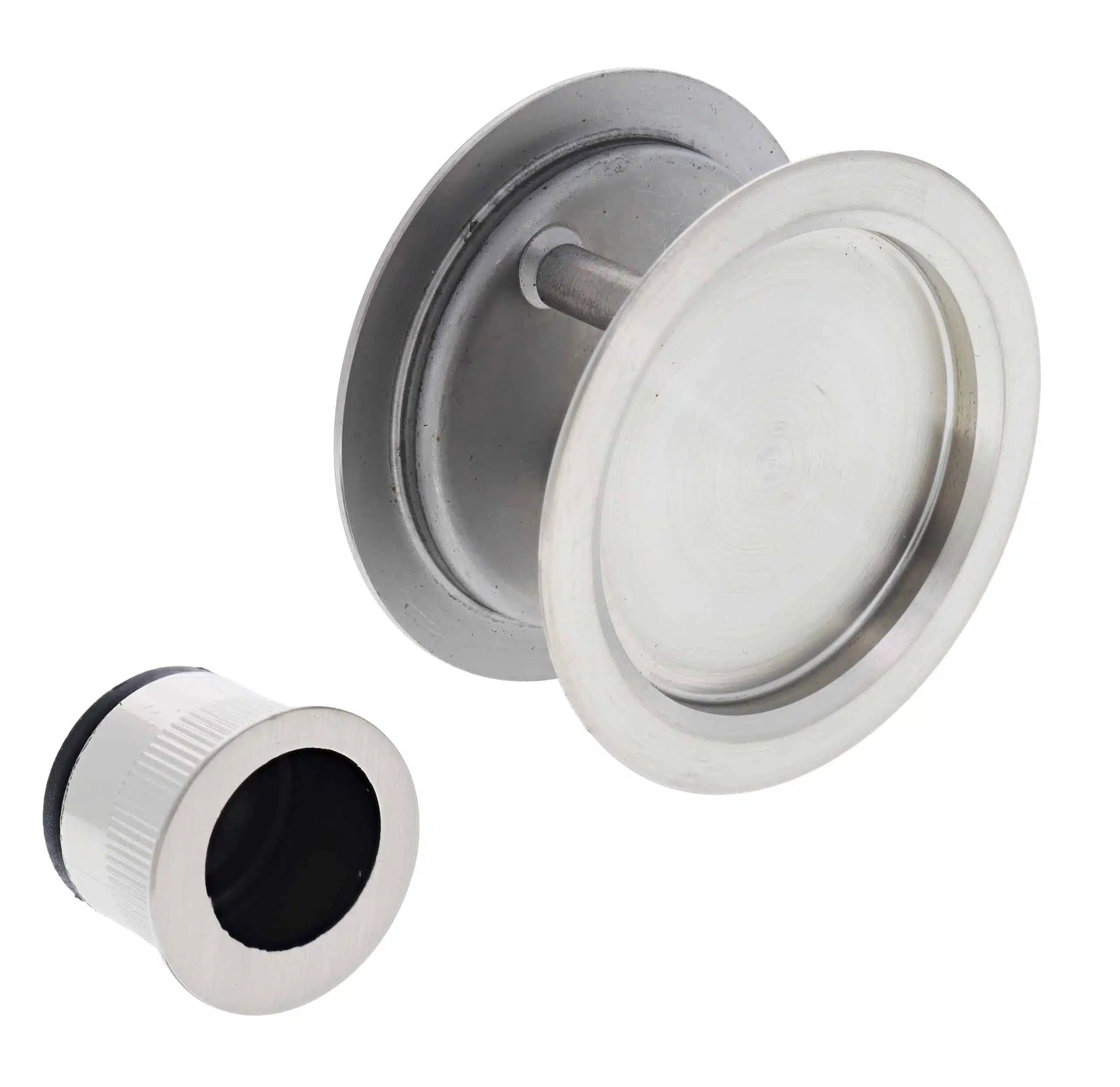 Nidus SCD Cavity Sliding Door Round Passage Set - Brushed Stainless Steel (SCD-PAS-RD-SS) - Image 1
