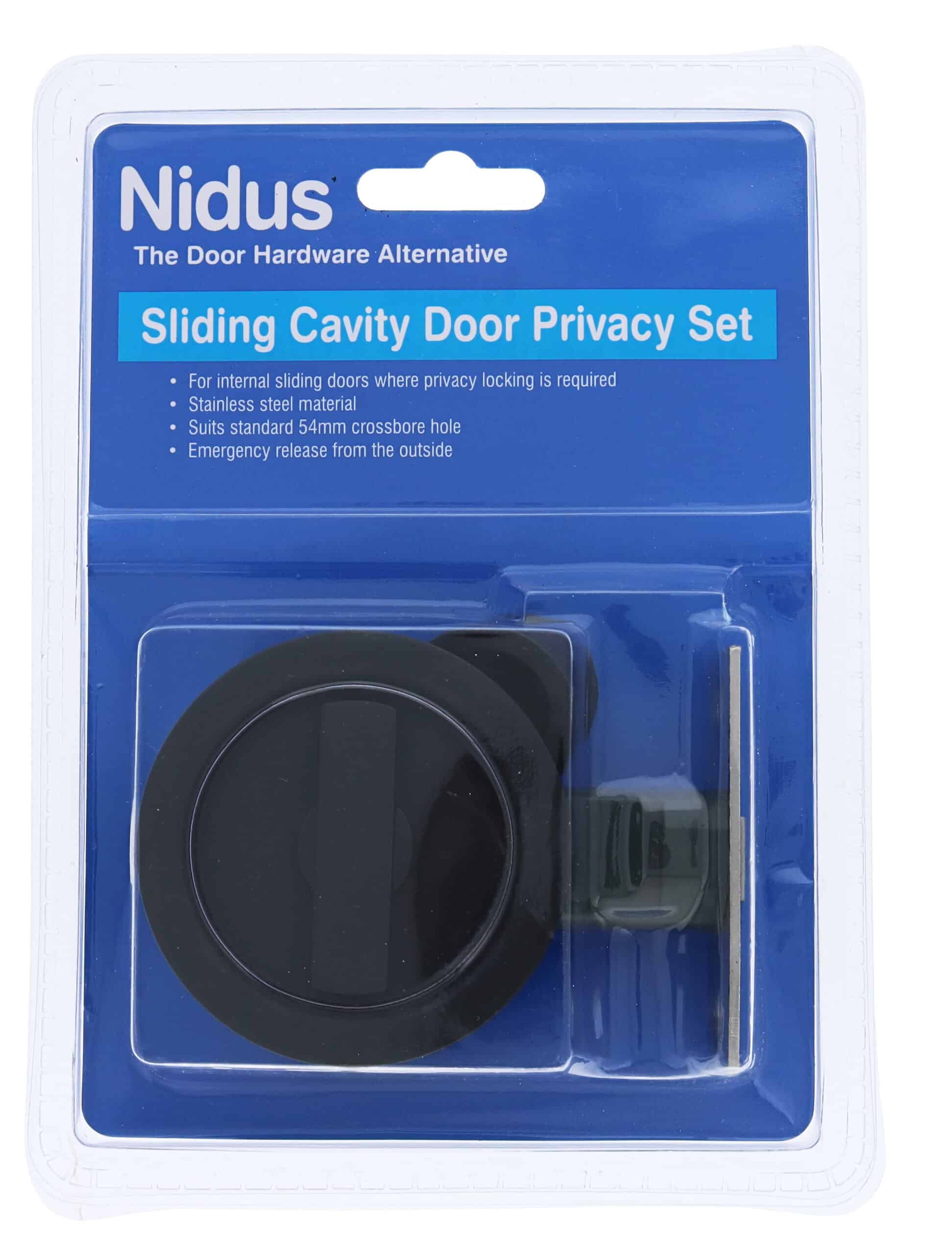 Nidus SCD Cavity Sliding Door Lock Round Privacy - Matte Black (SCD-PRI-RD-MB) - Image 2