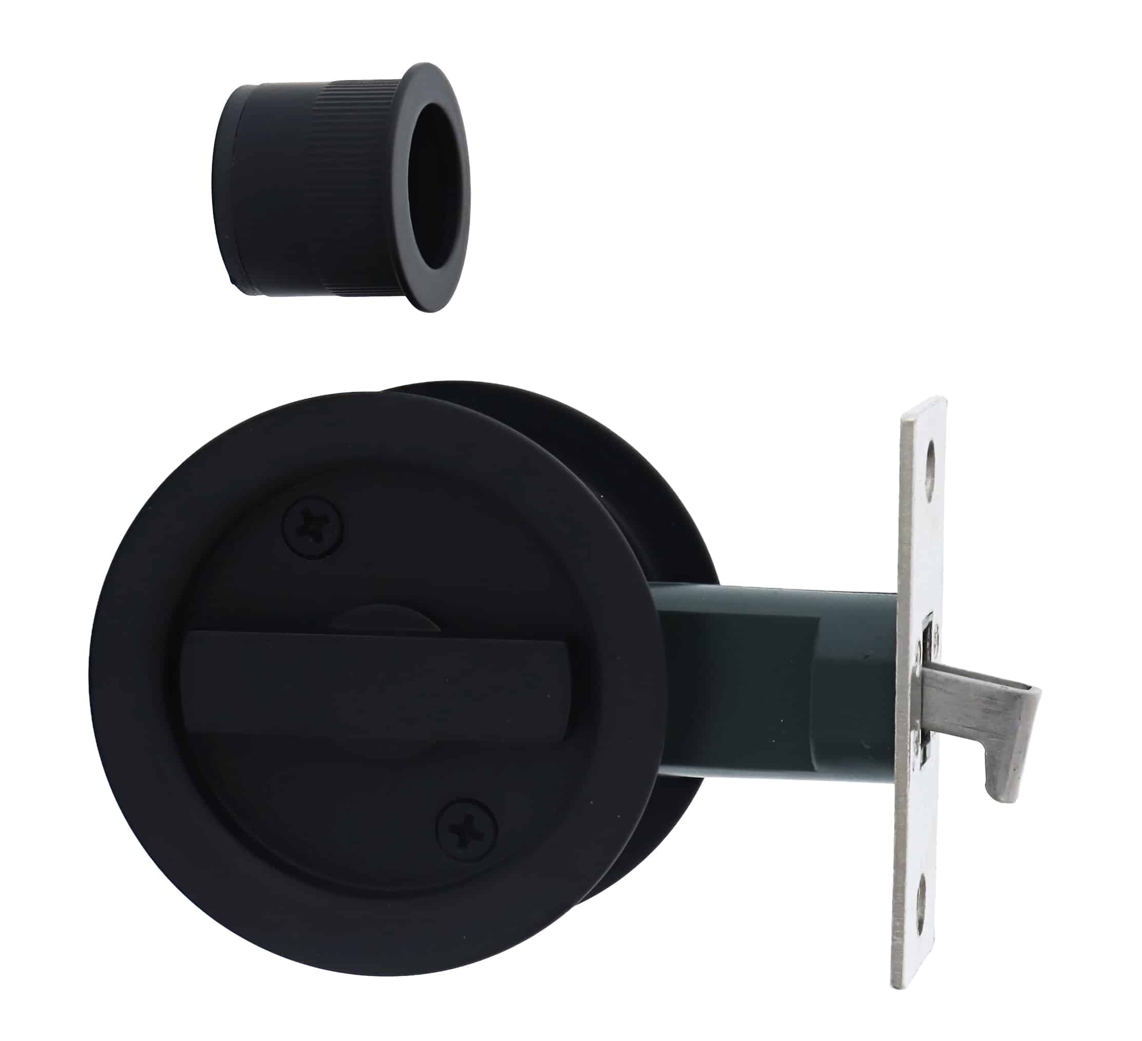 Nidus SCD Cavity Sliding Door Lock Round Privacy - Matte Black (SCD-PRI-RD-MB) - Image 1