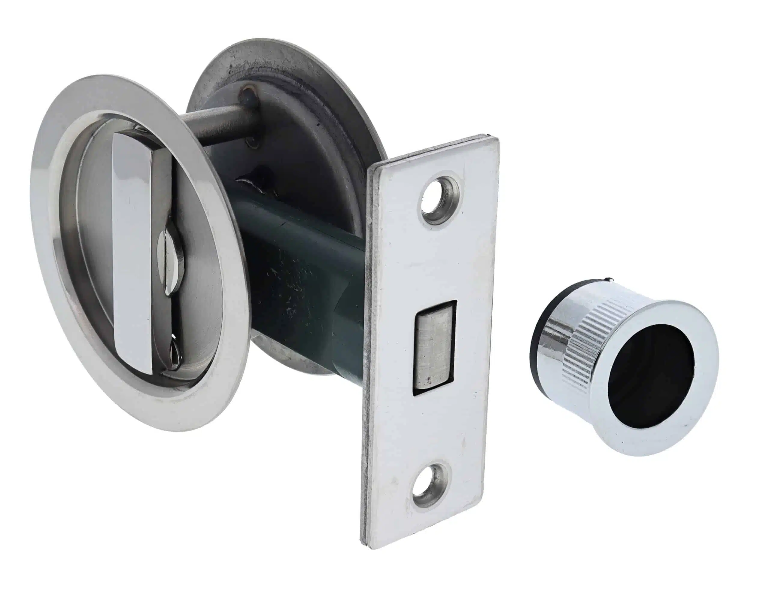 Nidus SCD Cavity Sliding Door Lock Round Privacy - Polished Stainless (SCD-PRI-RD-PSS) - Image 3