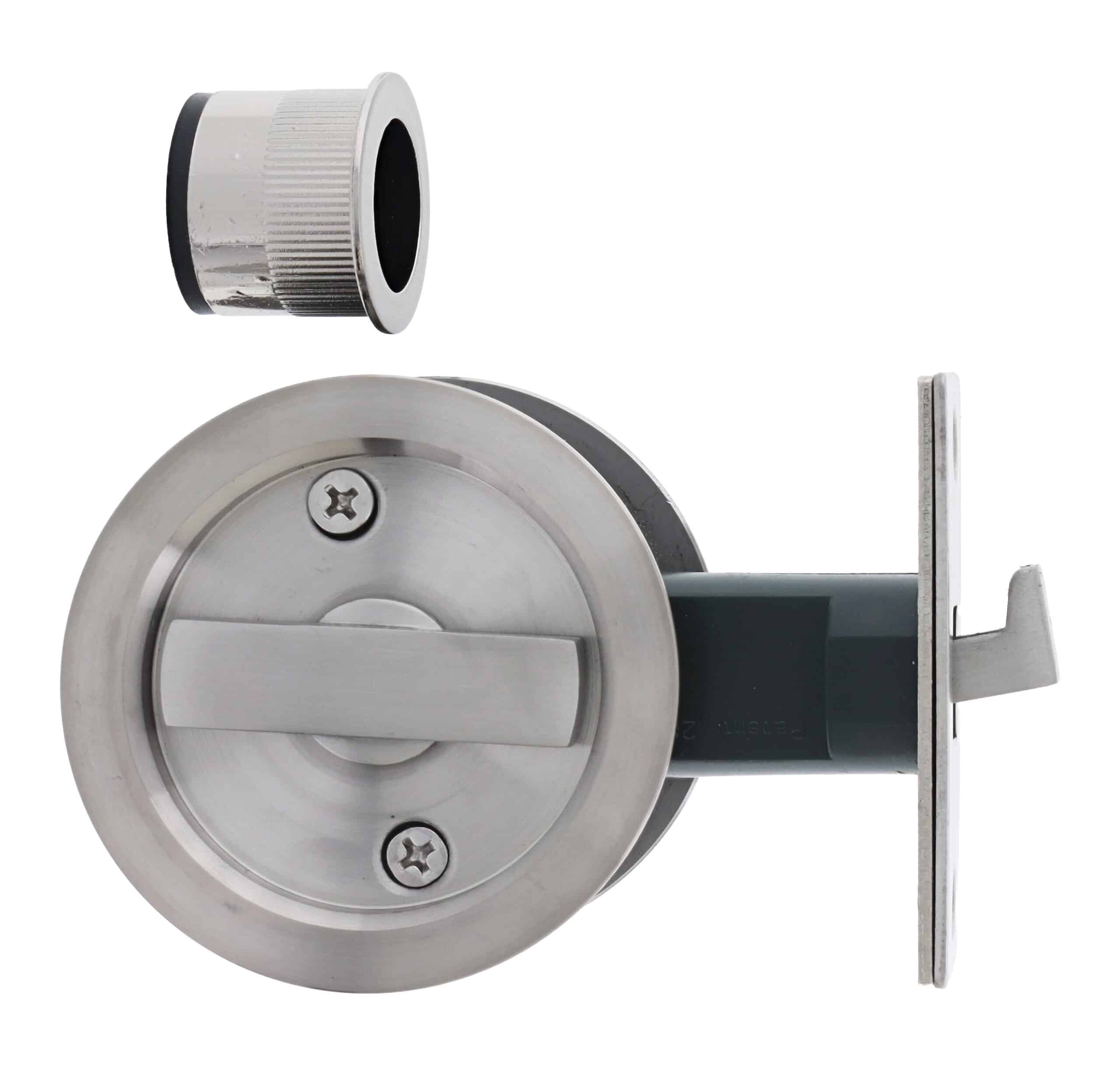 Nidus SCD Cavity Sliding Door Lock Round Privacy - Brushed Stainless (SCD-PRI-RD-SS) - Image 1