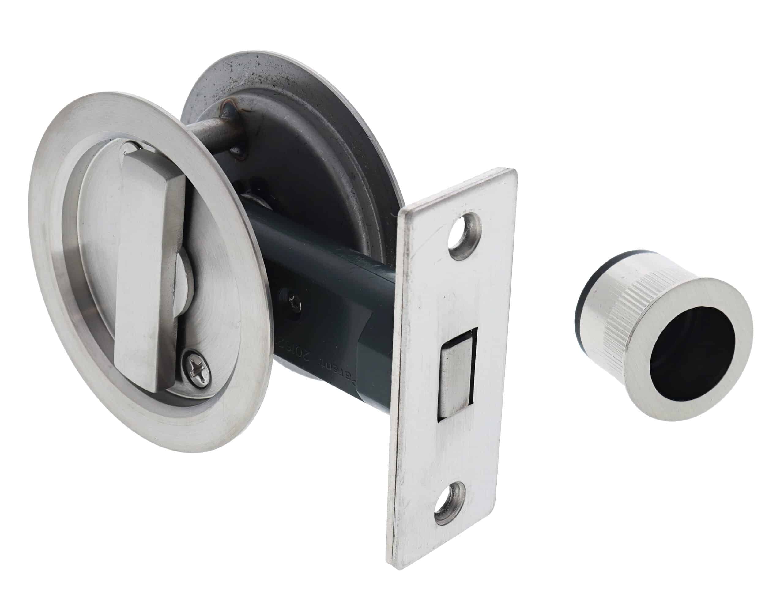 Nidus SCD Cavity Sliding Door Lock Round Privacy - Brushed Stainless (SCD-PRI-RD-SS) - Image 3
