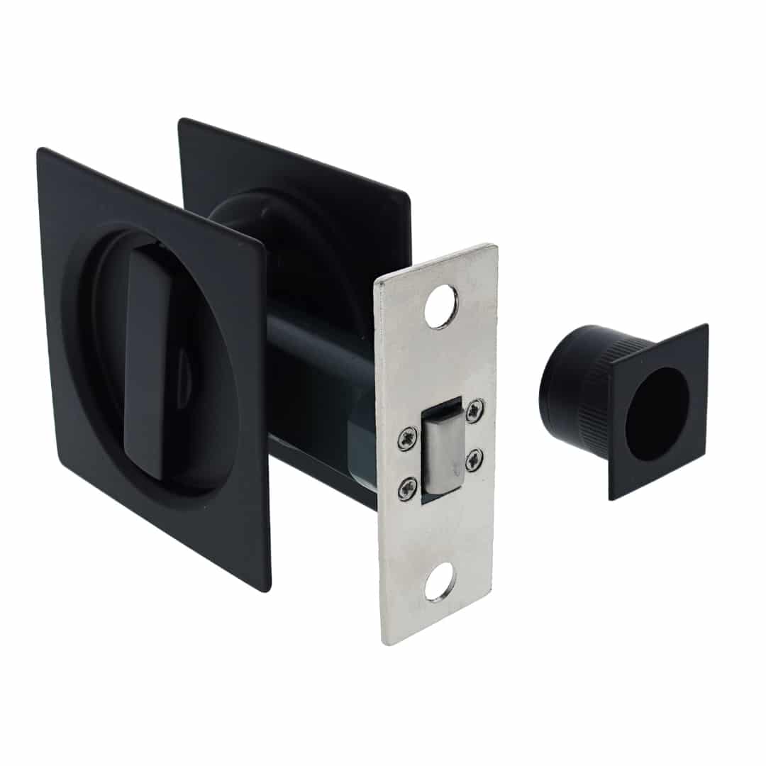 Nidus SCD Cavity Sliding Door Lock Square Privacy - Matte Black (SCD-PRI-SQ-MB) - Image 1