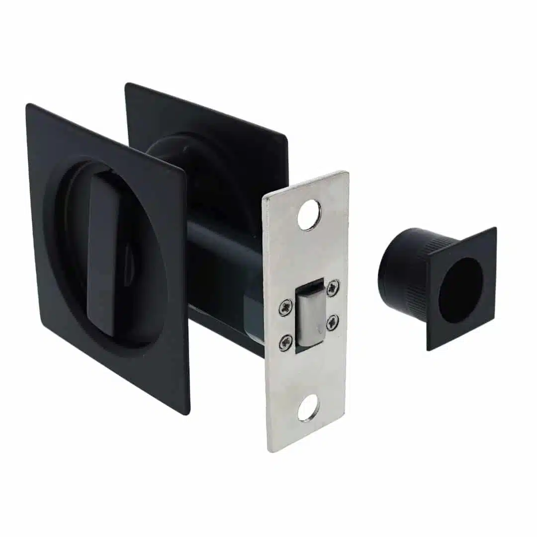 Nidus SCD Cavity Sliding Door Lock Square Privacy - Matte Black (SCD-PRI-SQ-MB) - Image 1