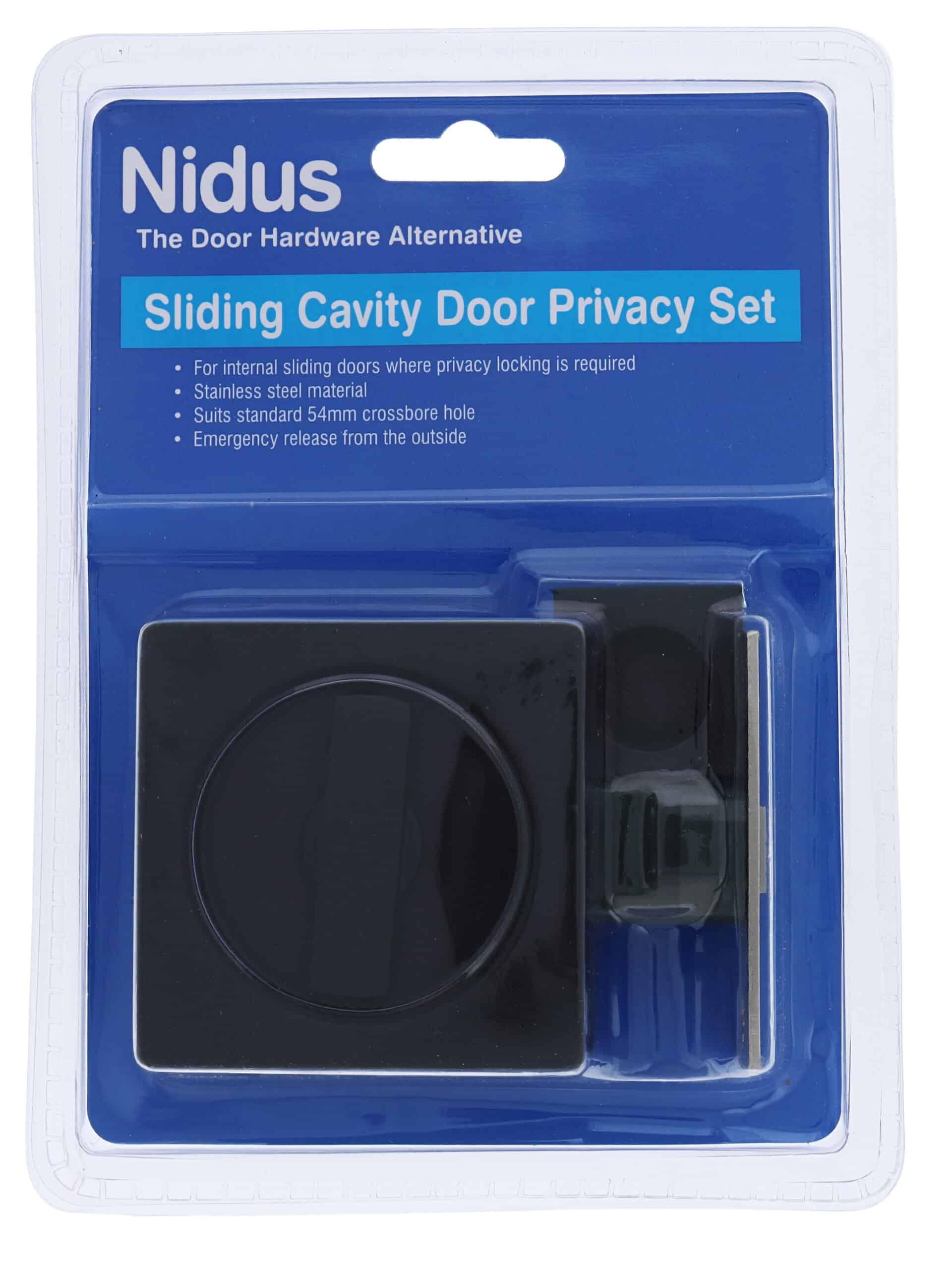 Nidus SCD Cavity Sliding Door Lock Square Privacy - Matte Black (SCD-PRI-SQ-MB) - Image 4