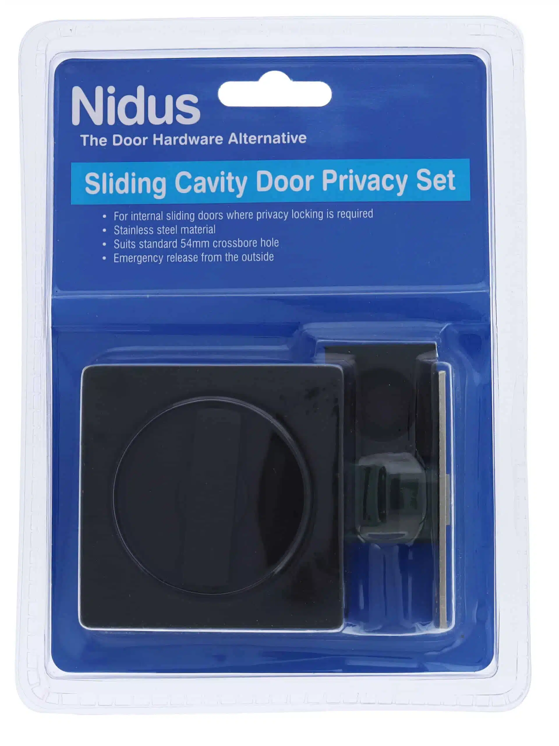 Nidus SCD Cavity Sliding Door Lock Square Privacy - Matte Black (SCD-PRI-SQ-MB) - Image 4