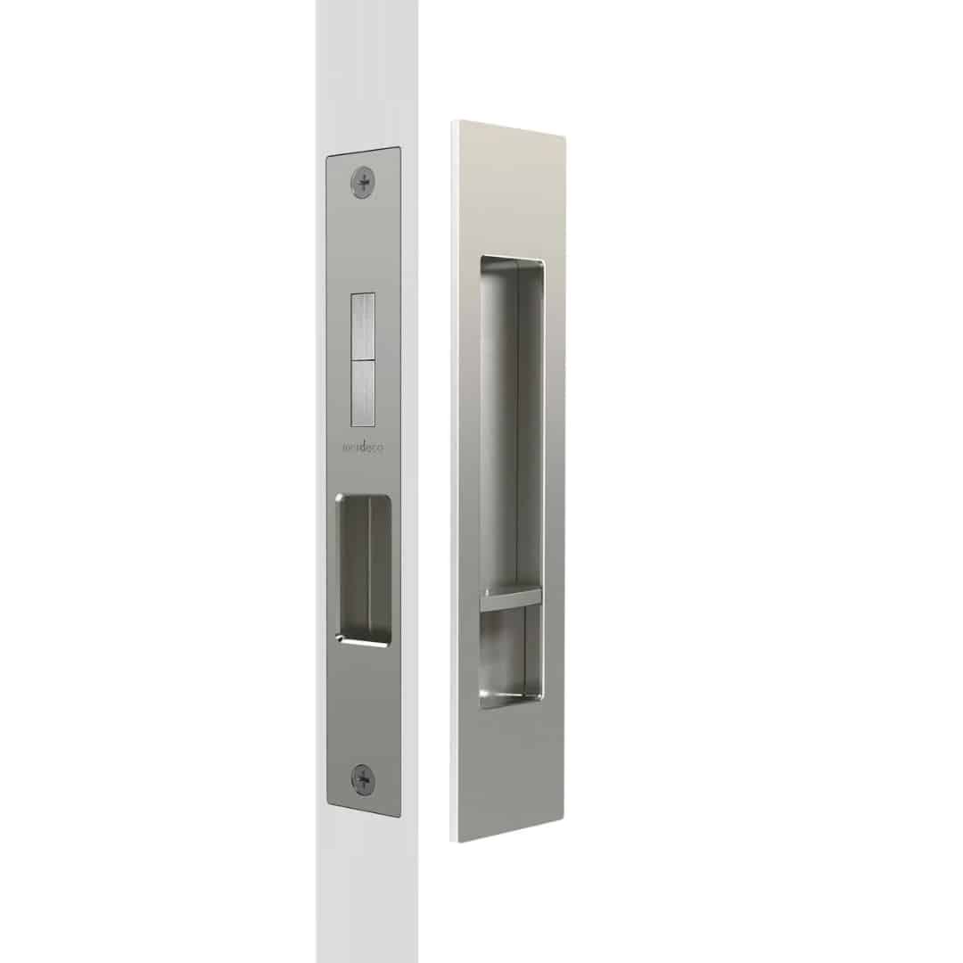 Mardeco M Series Rectangular Privacy Set Brushed Nickel - Cavity Sliding Lock (MSC-8004-SET-BN) - Image 1