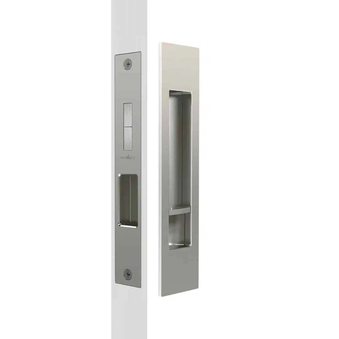 Mardeco M Series Rectangular Privacy Set Brushed Nickel - Cavity Sliding Lock (MSC-8004-SET-BN) - Image 1
