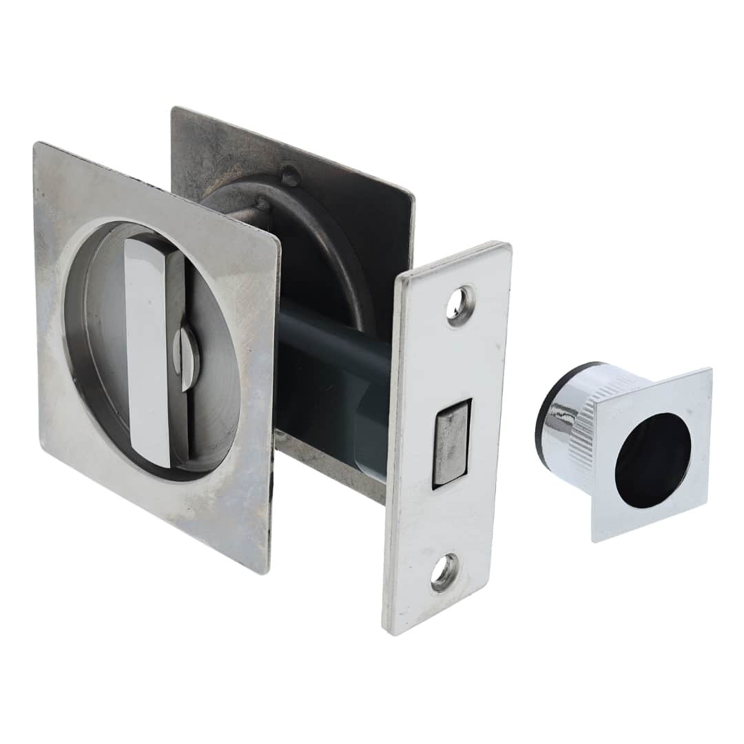 Nidus SCD Cavity Sliding Door Lock Square Privacy - Polished Stainless (SCD-PRI-SQ-PSS) - Image 1