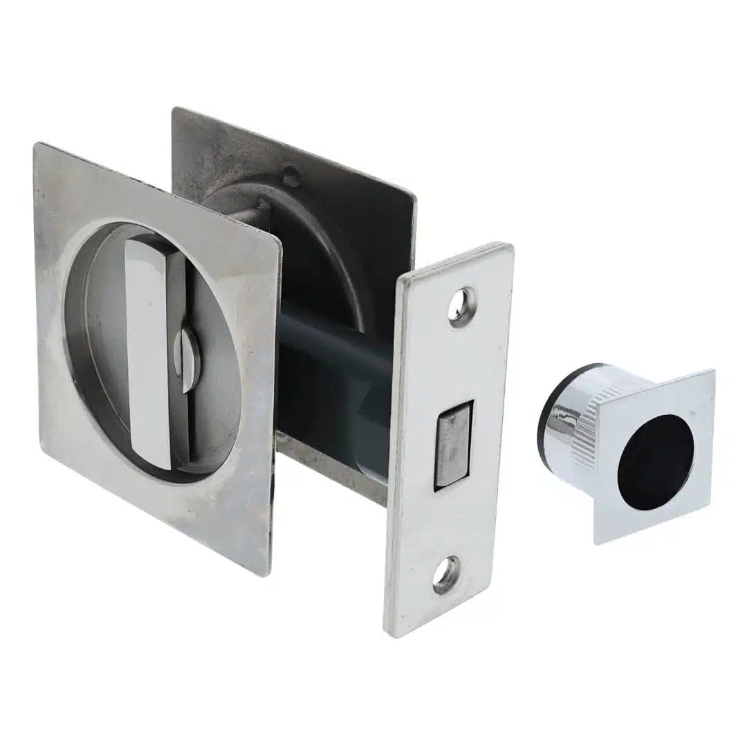 Nidus SCD Cavity Sliding Door Lock Square Privacy - Polished Stainless (SCD-PRI-SQ-PSS) - Image 1