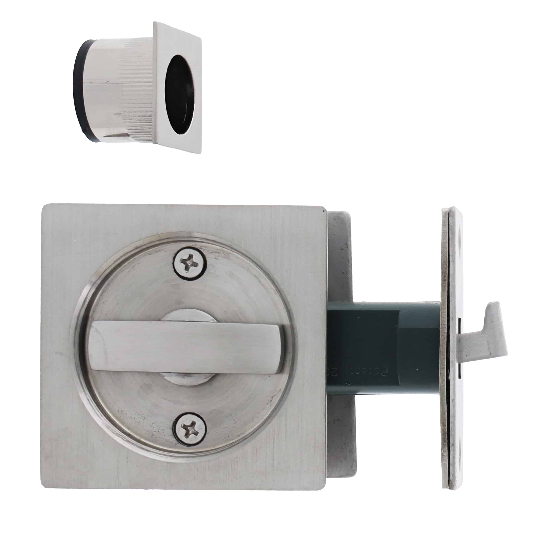 Nidus SCD Cavity Sliding Door Lock Square Privacy - Brushed Stainless (SCD-PRI-SQ-SS) - Image 2