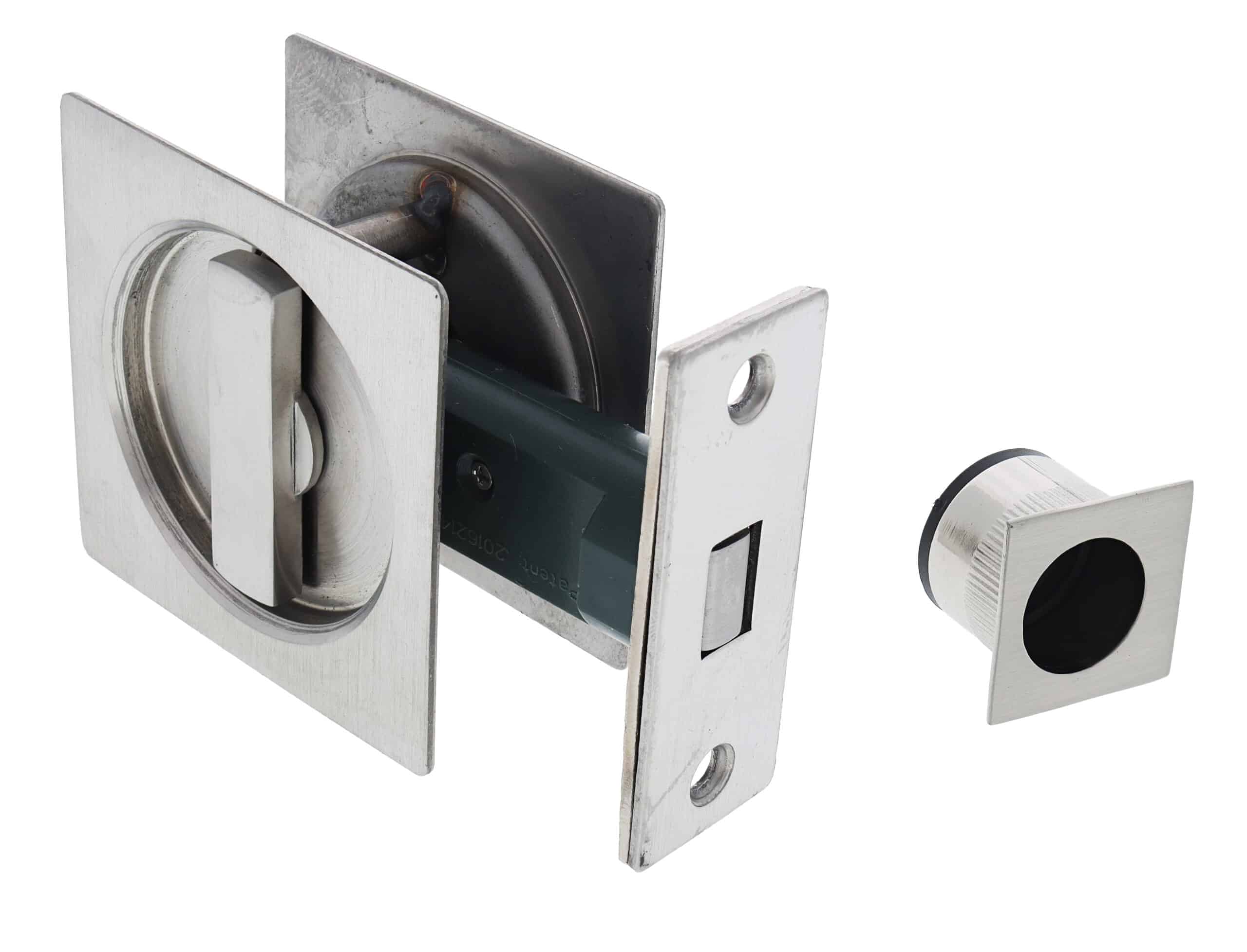 Nidus SCD Cavity Sliding Door Lock Square Privacy - Brushed Stainless (SCD-PRI-SQ-SS) - Image 3