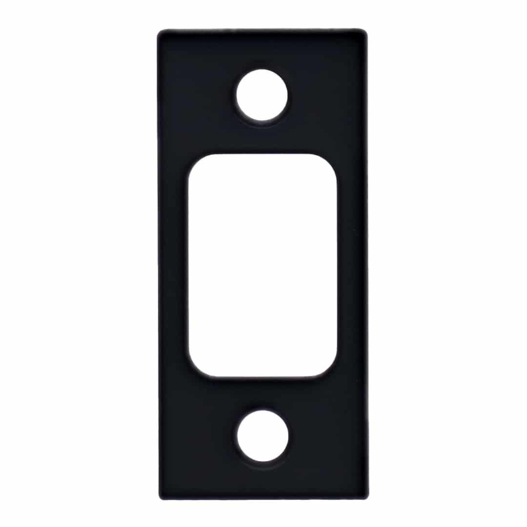 Carbine LB Deadbolt Strike Plate Matte Black - 57x25.4mm (SPLBMB) - Image 1