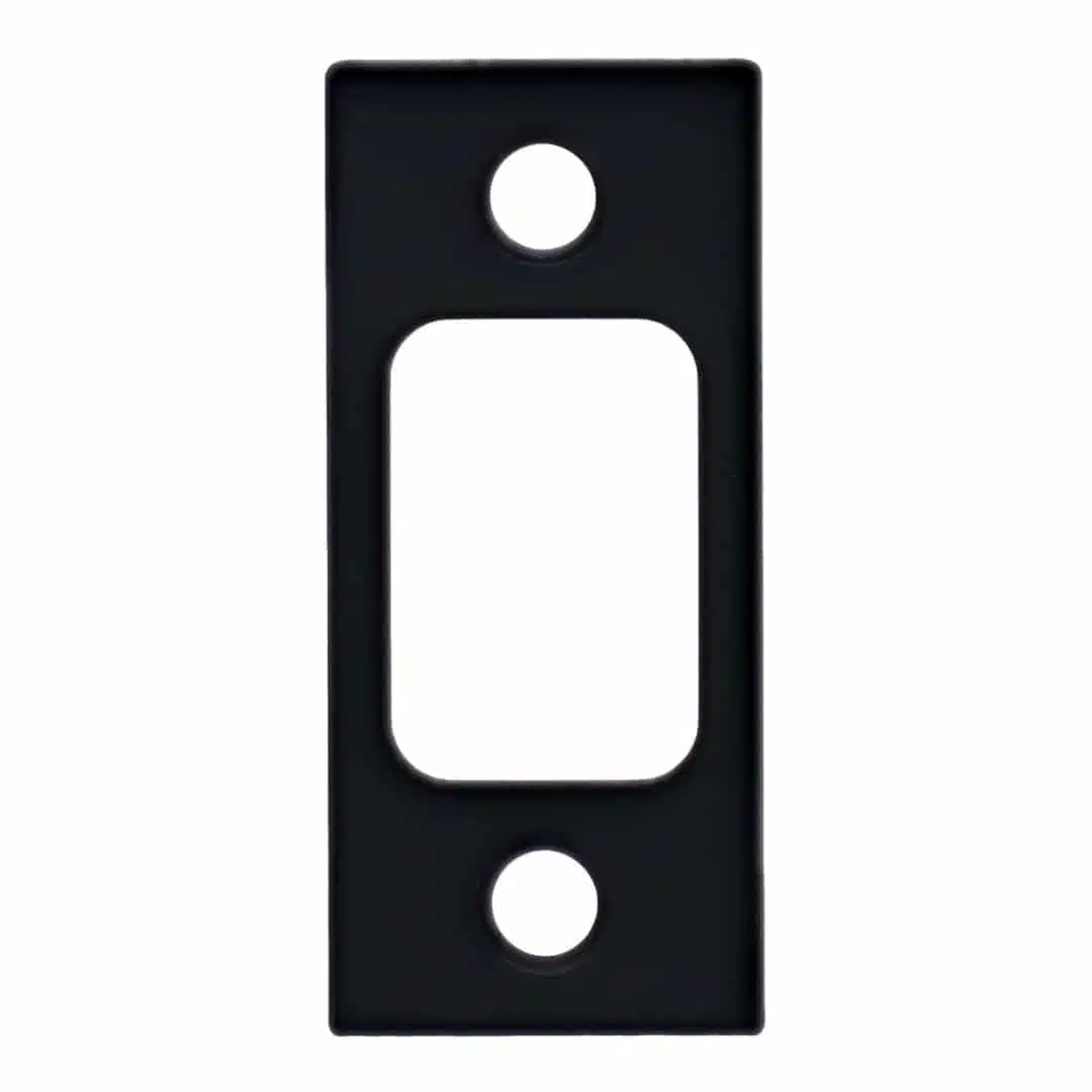 Carbine LB Deadbolt Strike Plate Matte Black - 57x25.4mm (SPLBMB) - Image 1