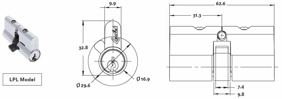Lenlok Screen Door Cylinder LPL-5DCPKA2 - Image 3