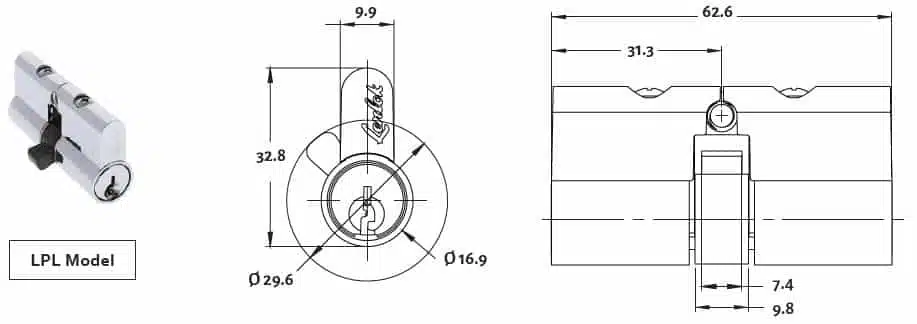 Lenlok Screen Door Cylinder LPL-5DCPKA2 - Image 3