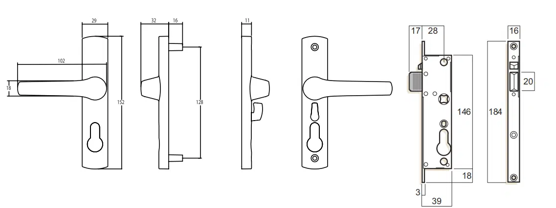 Whitco Tasman MK2 Hinged Security Door Lock Black - Less Cylinder (W892117) - Image 4