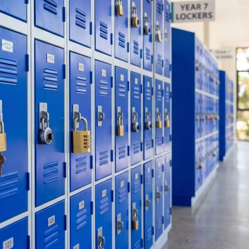padlocks on school lockers